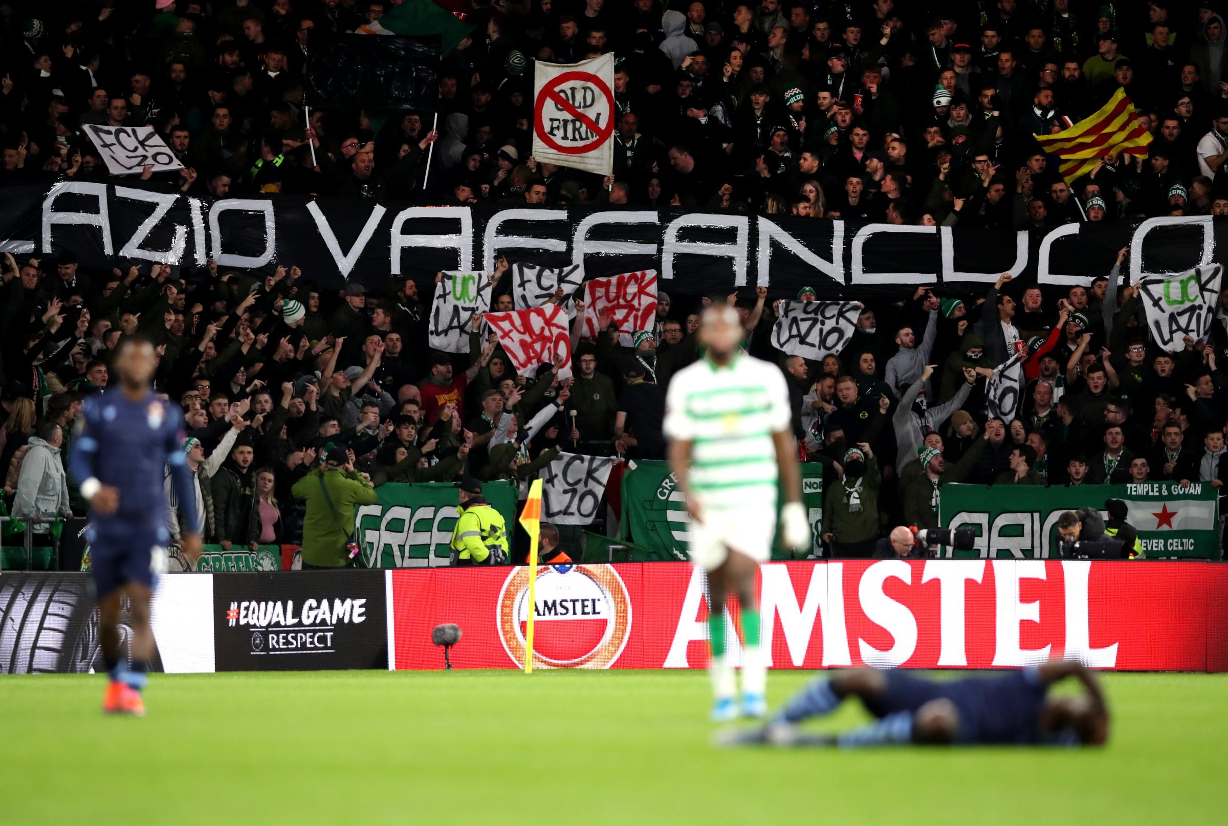 Neil Lennon warns fans displaying inflammatory banners in Rome will damage Celtic’s reputation