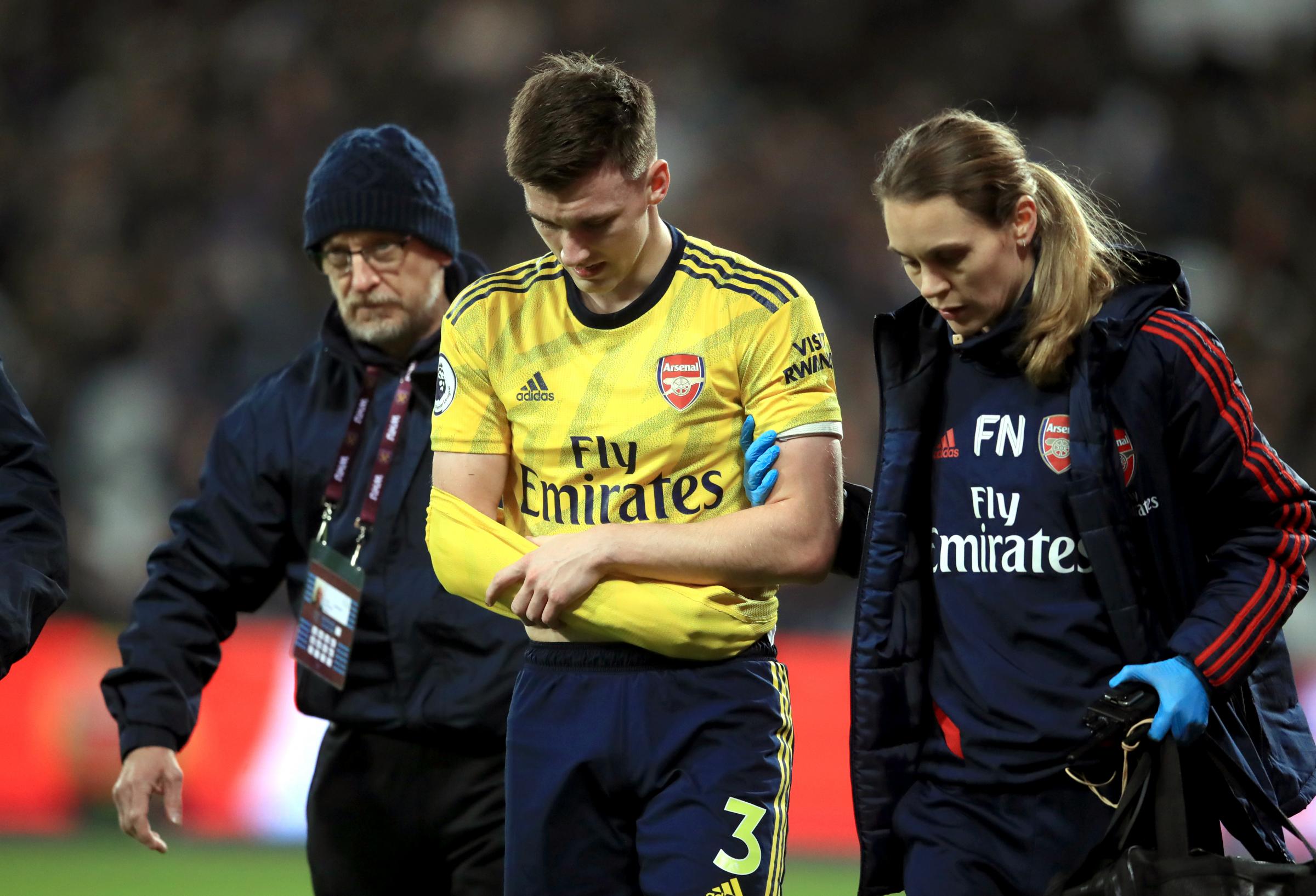 Ex-Celtic star Kieran Tierney faces lengthy spell on sidelines for Arsenal with dislocated shoulder