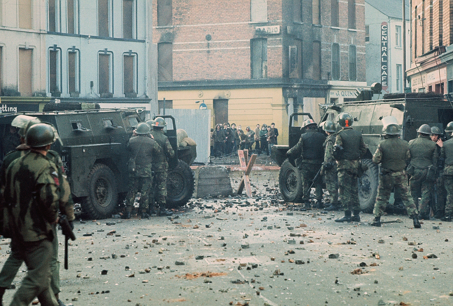 Catholic demonstrators and British troops clash in what would become known as ‘Bloody Sunday’. In response to terrorist attacks on British soldiers and Irish police, the British government flooded the province of Northern Ireland with troops,