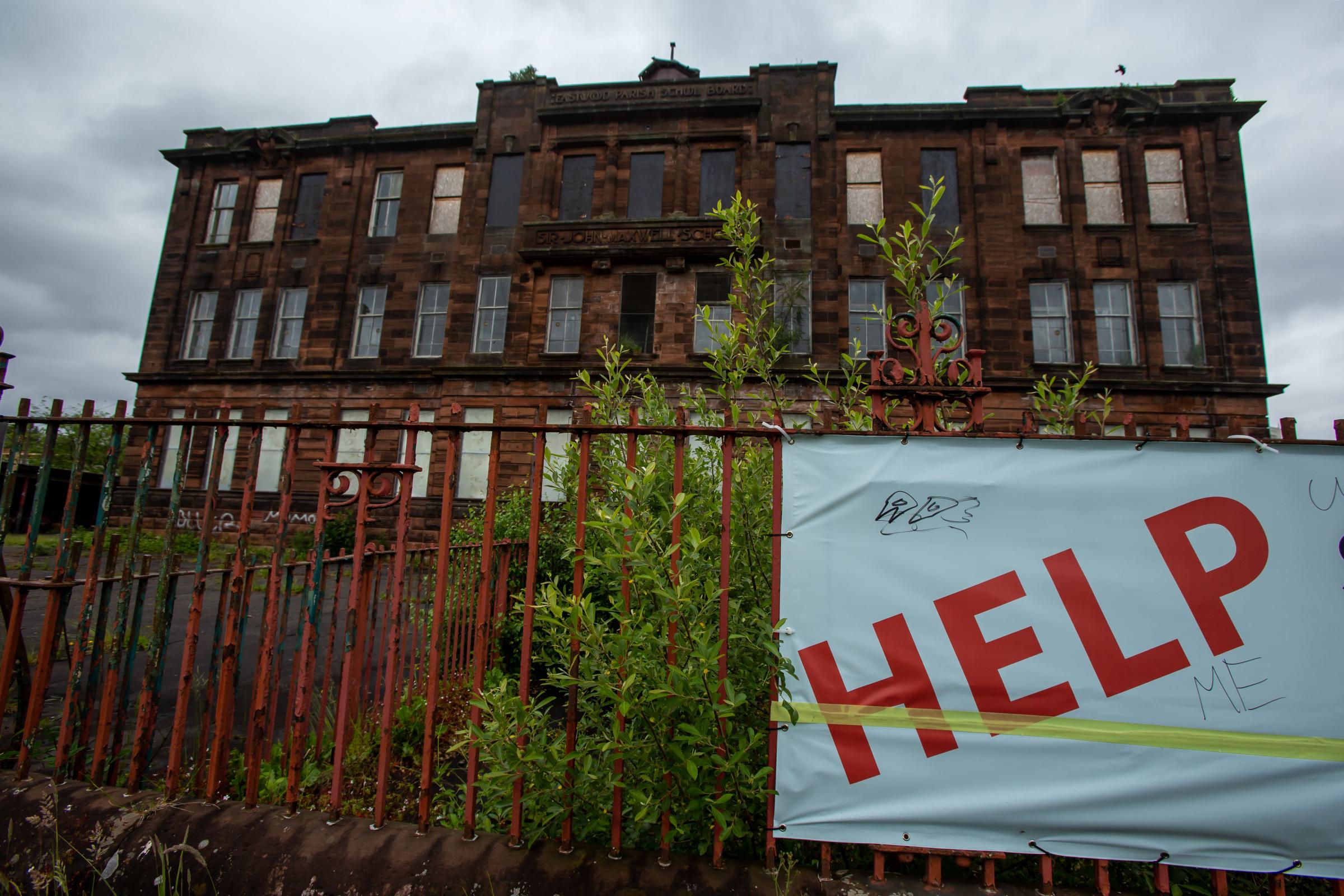 The former Sir John Maxwell primary school in Pollokshaws, Glasgow. Photograph by Colin Mearns.