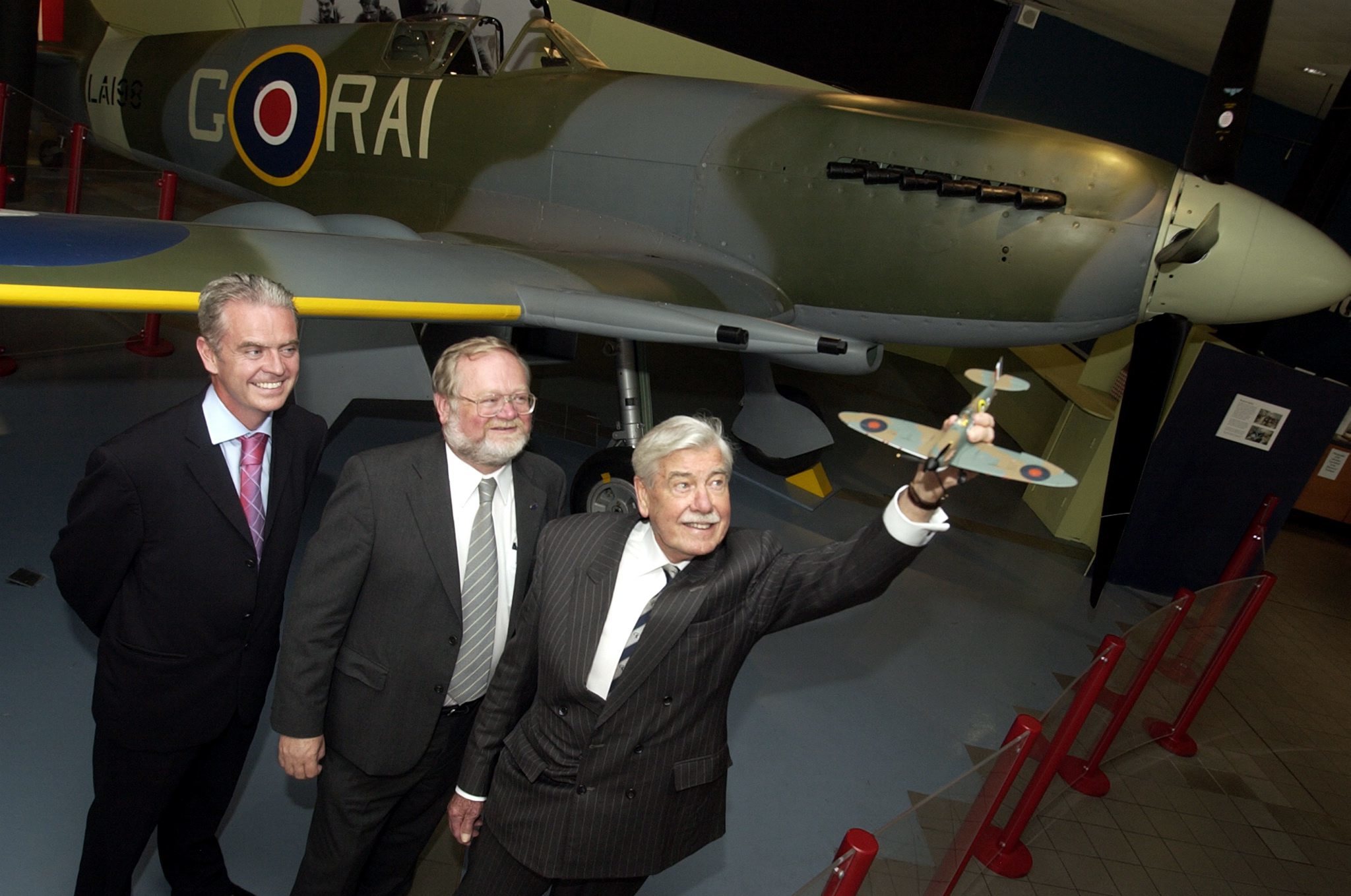 Lord Macfarlane at his beloved Kelvingrove Art Gallery and Museum with Glasgows Spitfire