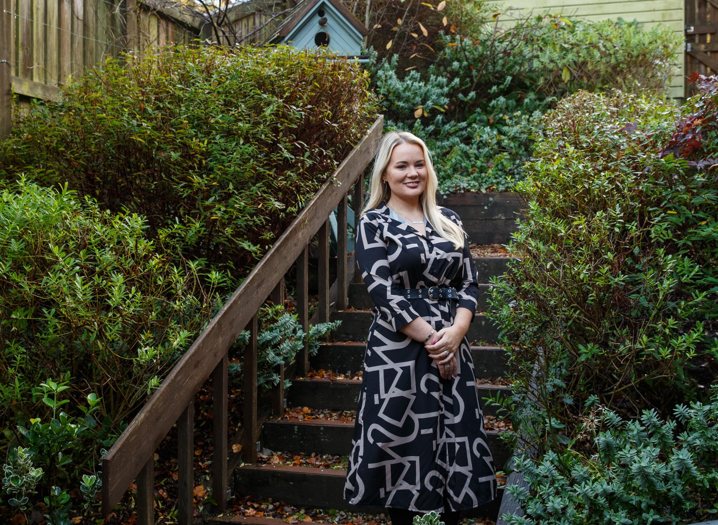 Cancer Support Scotland fundraising manager Emma Connor pictured in the garden at the charitys Calman Centre in the grounds of Gartnavel Hospital, Glasgow. Photograph by Colin Mearns.