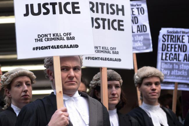 Lawyers protest against cuts