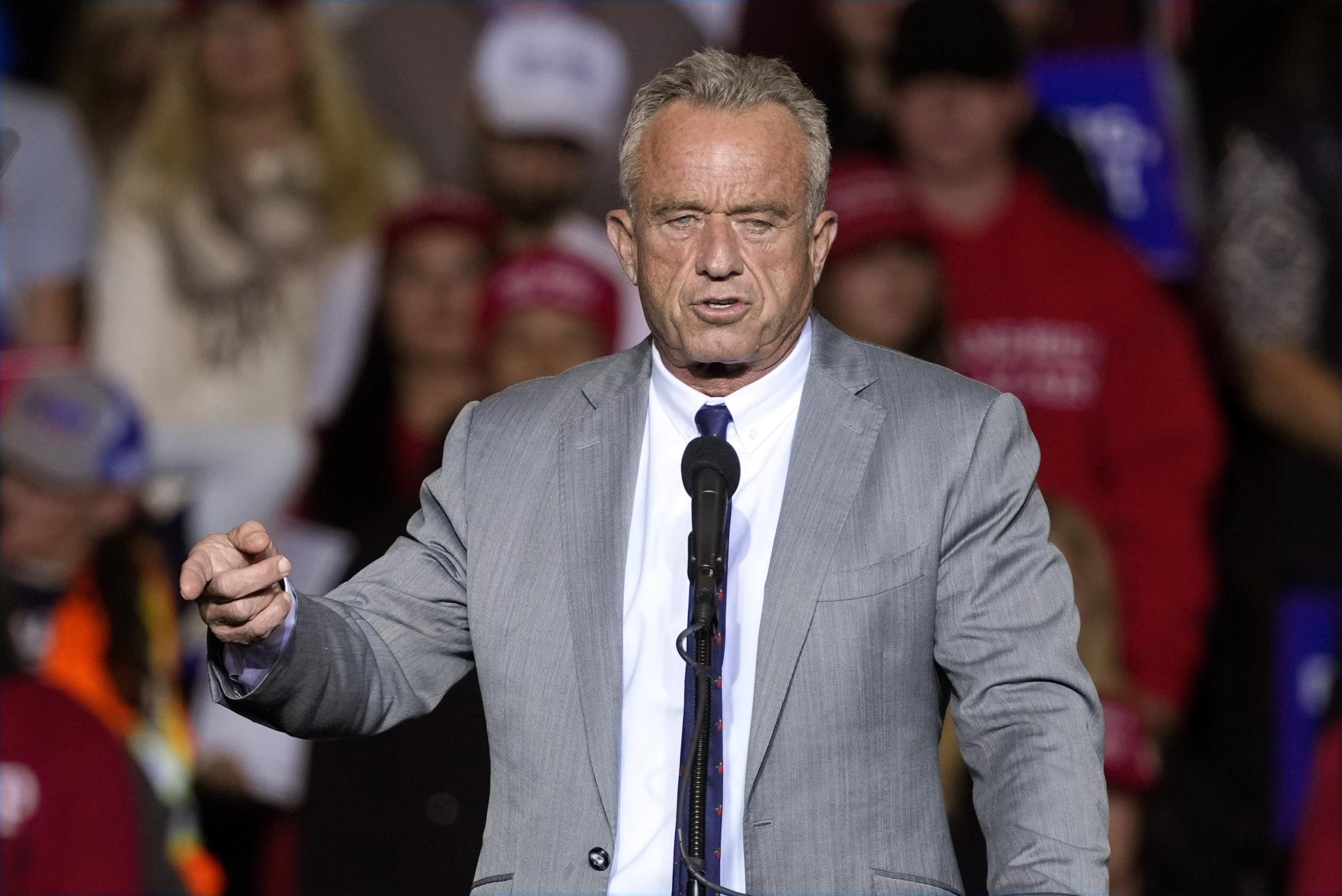 FILE - Robert F. Kennedy Jr., speaks before Republican presidential nominee former President Donald Trump at a campaign event Nov. 1, 2024, in Milwaukee. (AP Photo/Morry Gash, File).