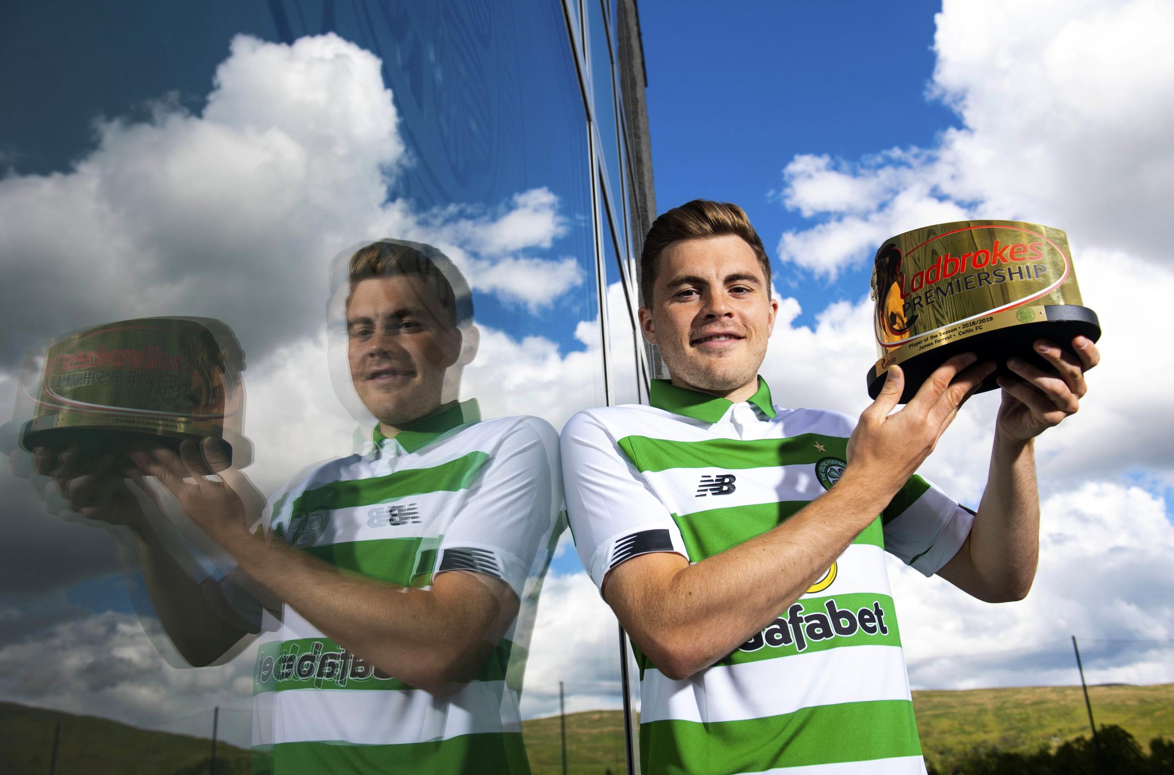 Celtic winger James Forrest completes personal treble by winning Ladbrokes Premiership Player of the Year